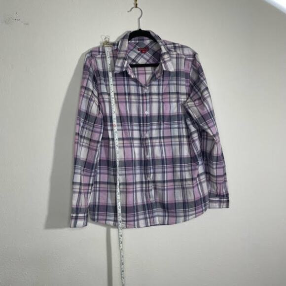 Merona Lavender Pink Plaid Button Down Collared Shirt Size Extra Large - Picture 2 of 7